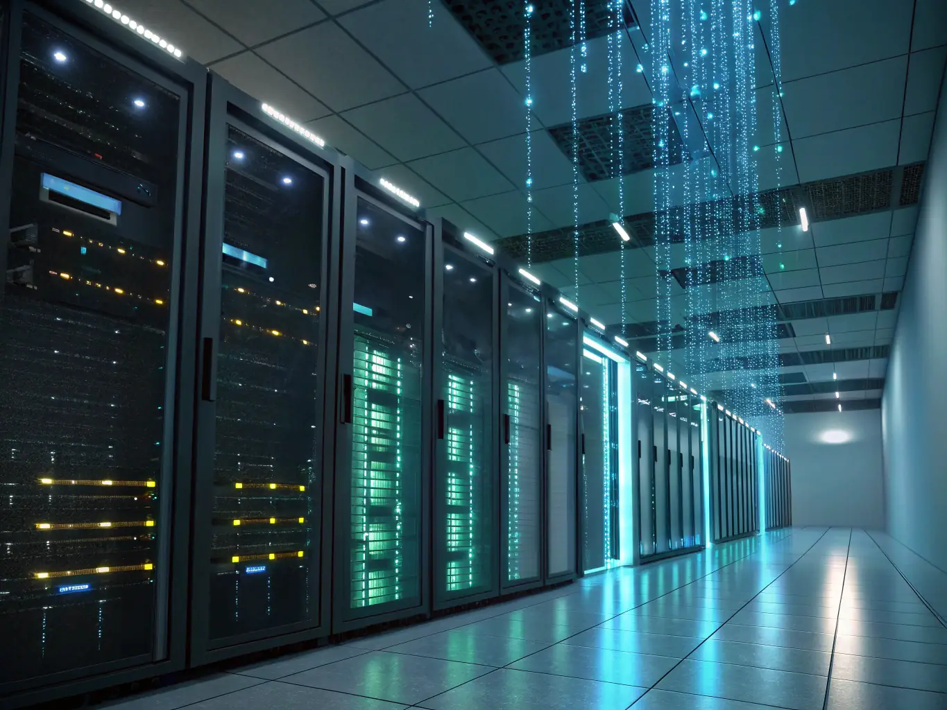 A visual representation of data flowing into a cloud server, illustrating cloud migration services.